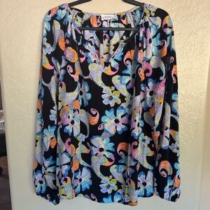 Emily Wonder Colorful  Floral Top Colorful Blouse
590